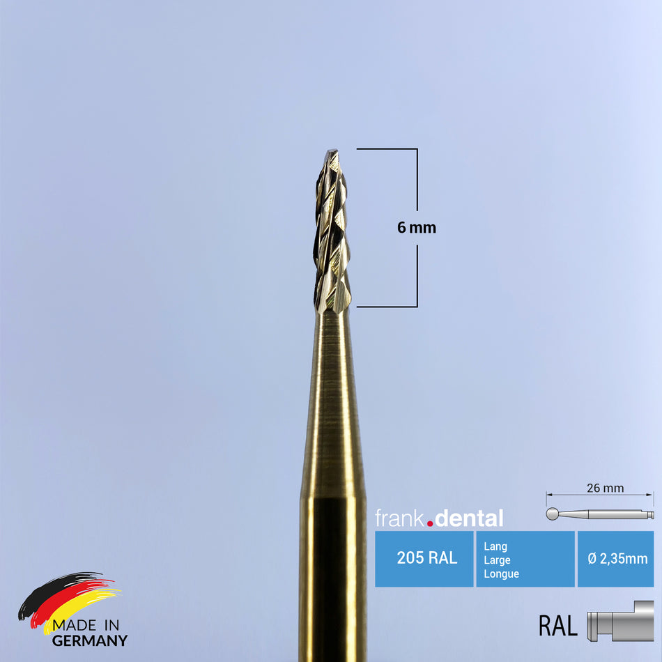 Titanium Coated Carbide Lindemann Bone Cutter - 163A RAL