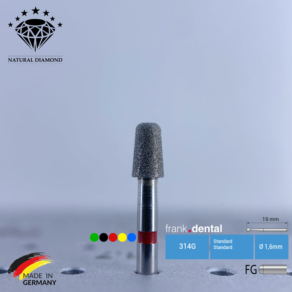 Dental Natural Diamond Bur - 845KR Dental Burs - For Turbine - 5 Pcs