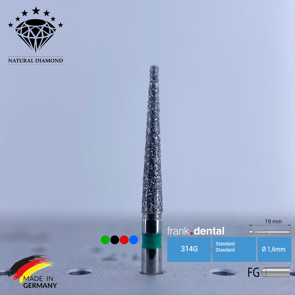 Dental Natural Diamond Bur - 848L Black Belt Dental Burs - For Turbine - 5 Pcs