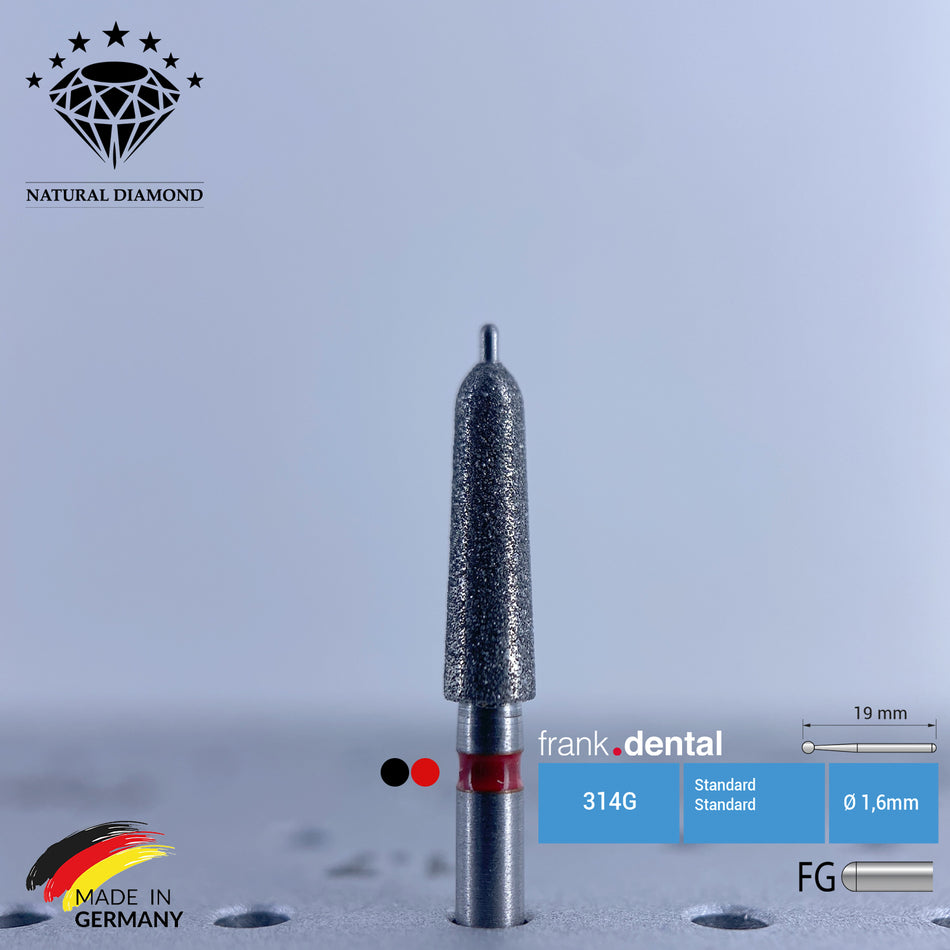 Dental Natural Diamond Bur - 856KFS Black Belt Dental Burs - For Turbine  - 1 Pcs