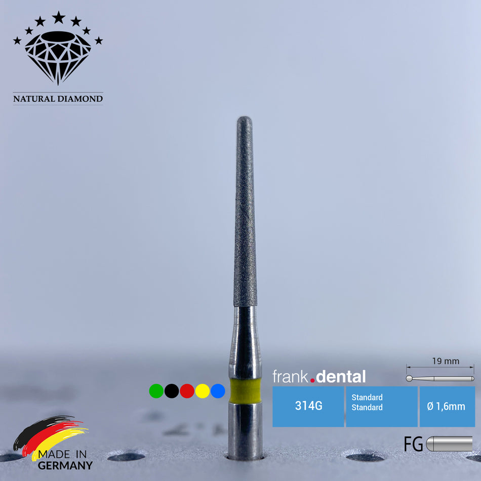 Dental Natural Diamond Bur - 856L Dental Burs  - For Turbine - 5 Pcs