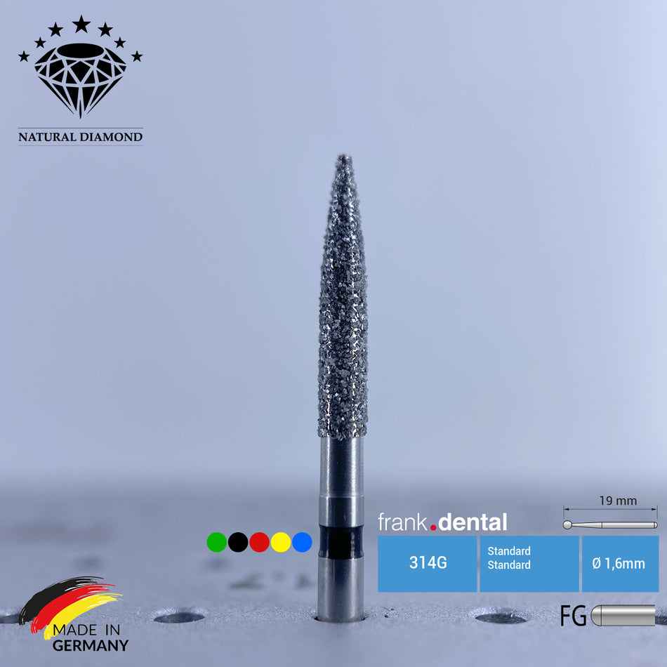 Dental Natural Diamond Bur - 863 Dental Burs - For Turbine - 5 Pcs