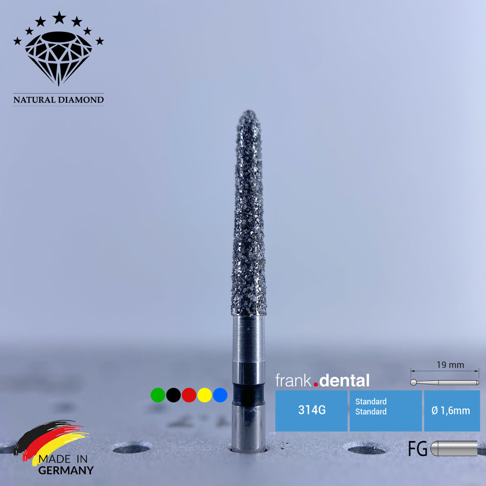 Dental Natural Diamond Bur - 879K Dental Burs - For Turbine  - 5 Pcs