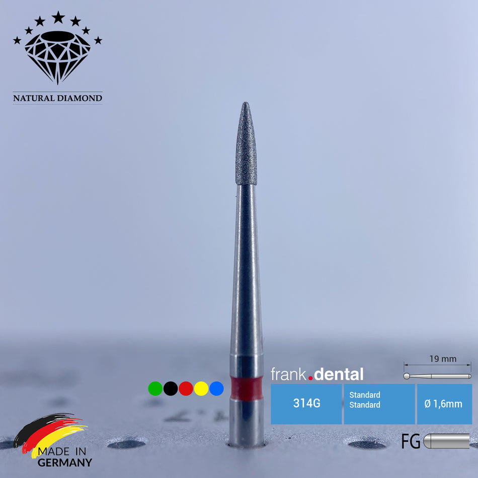 Dental Natural Diamond Bur - 889 Dental Burs - For Turbine  - 5 Pcs