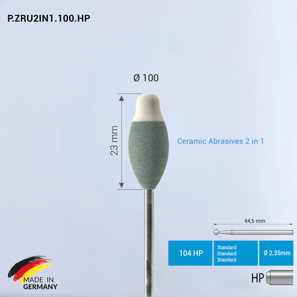 Tondeuse Abrasive Céramique pour Zirconium 2en1 - Zircone Verte