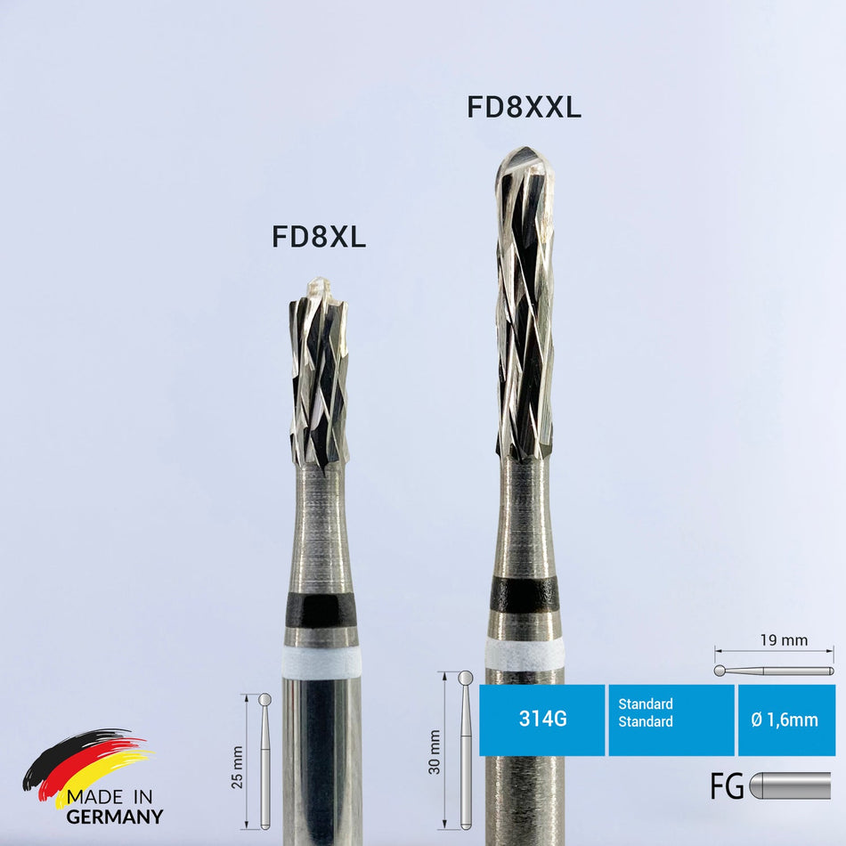 Frank Dental - Aggressive Metal&Crown Cutting Bur - FD8XL - 10 Pcs