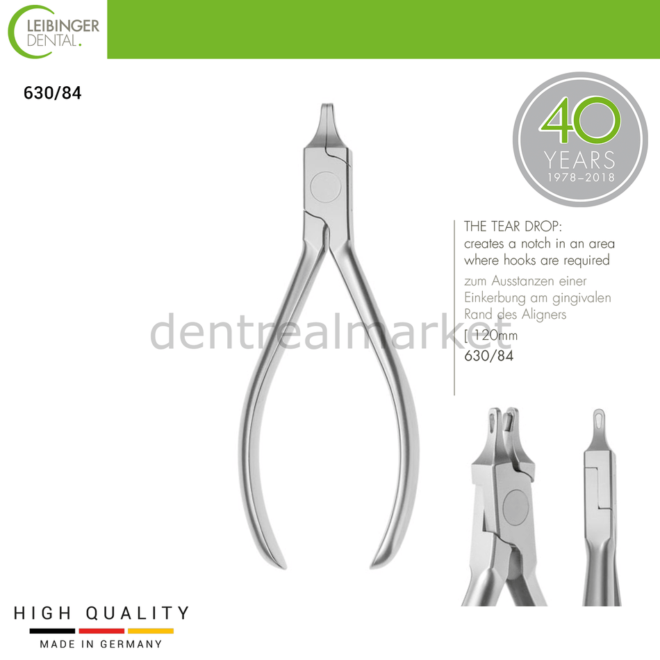 Leibinger - Aligner Plier Tear Drop - Aligner Handpiece Drop - 120 mm