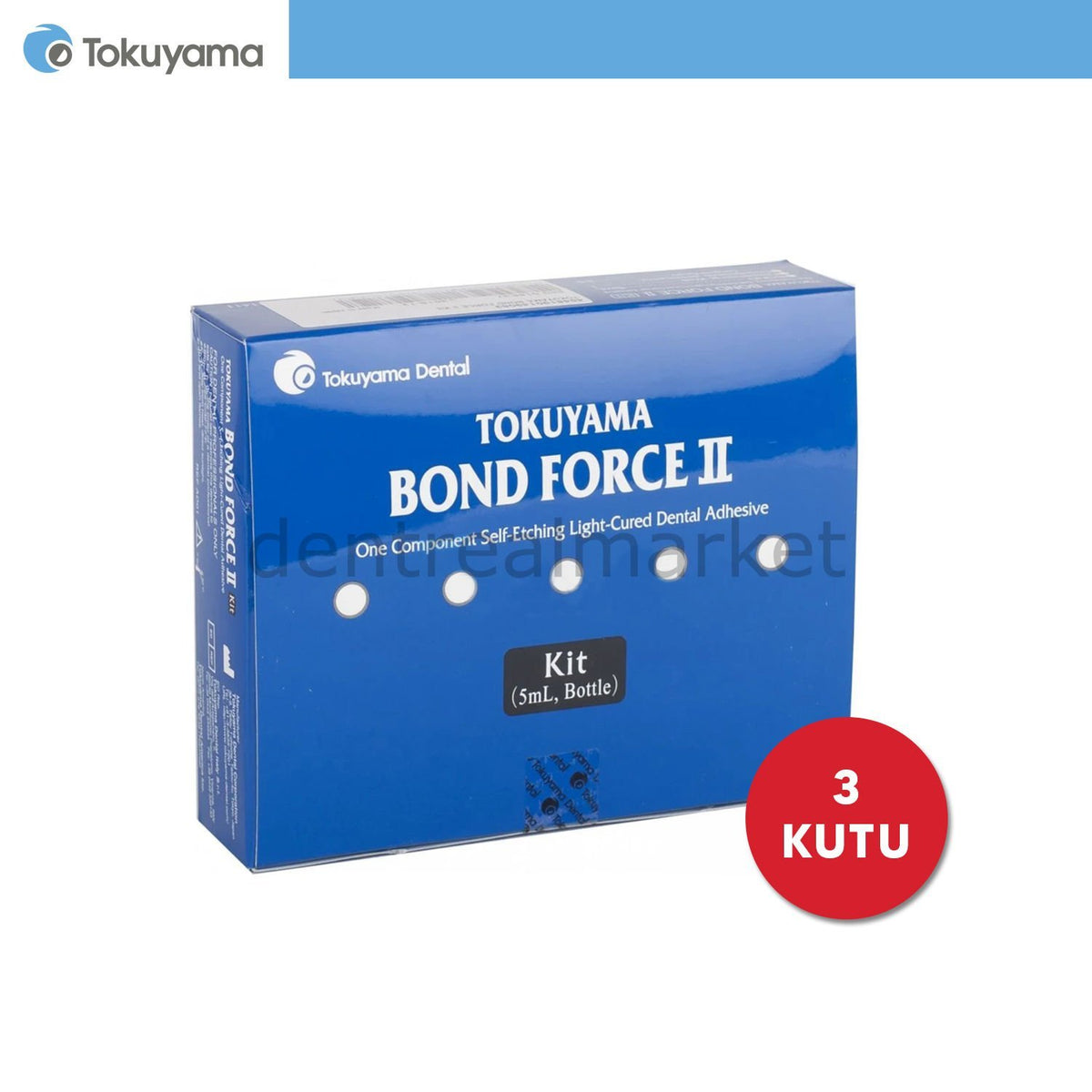 DentrealStore - Tokuyama Offer 3 Pcs - Bond Force II Univesal Adhesive - Light Cured Self Etching Single Component Adhesive