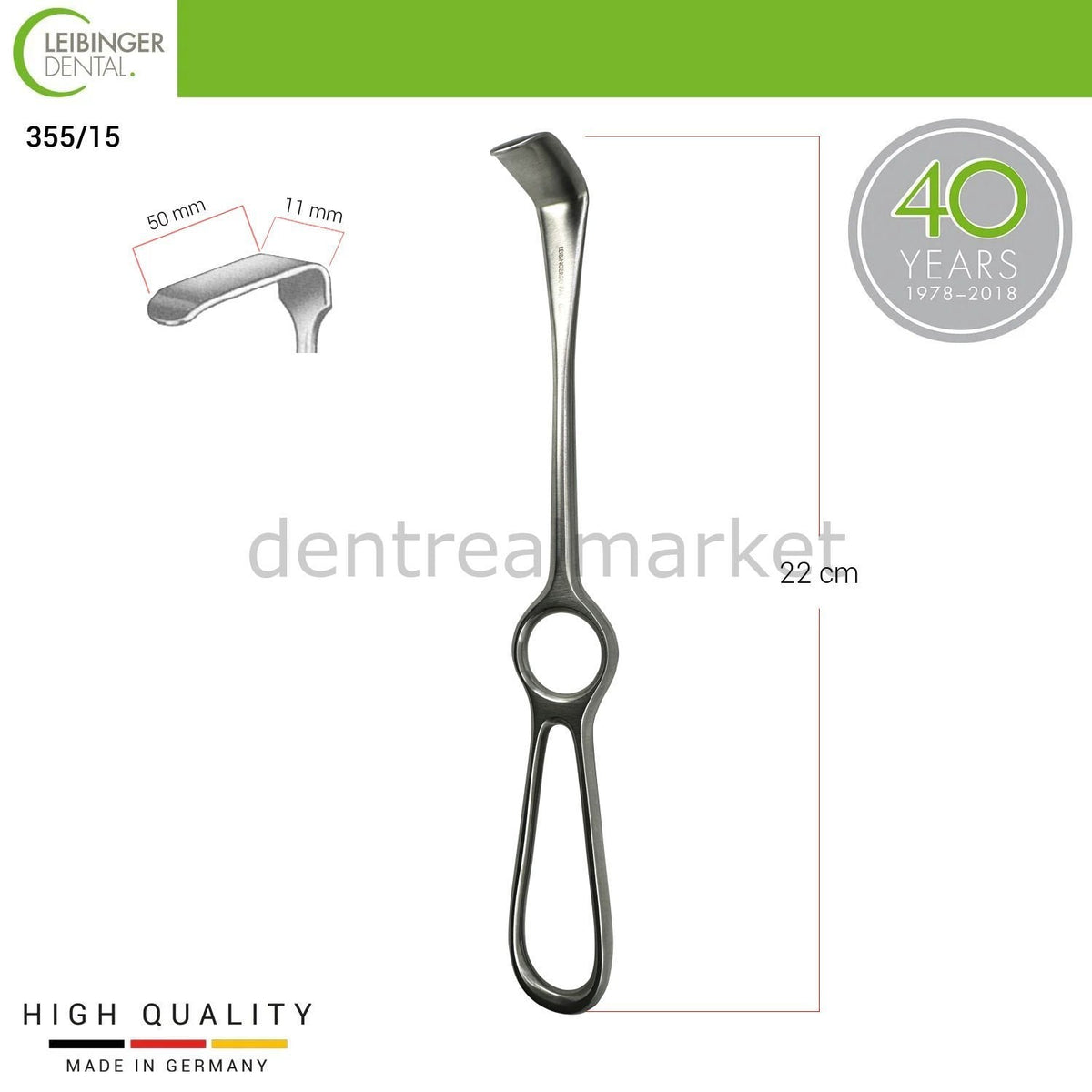 Leibinger - Dental Kocher - Langenbeck Retractor - 50*11 mm