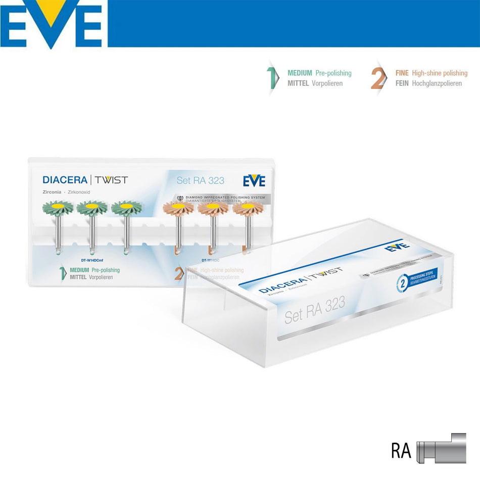 Eve Technik - Diacera Twist With Diamond Content Zirconium Polishing Rubber Kit - RA323