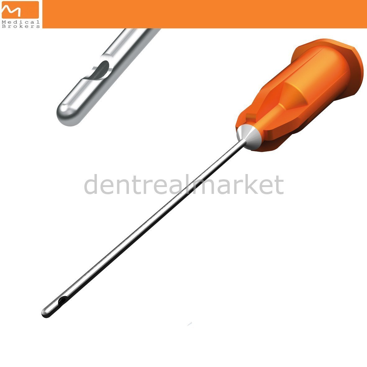 Medical Brokers - Endo Irrigation Needles with One Side Vent - Root Needle - Sterile İrrigation Needles - One sided - 100 pcs