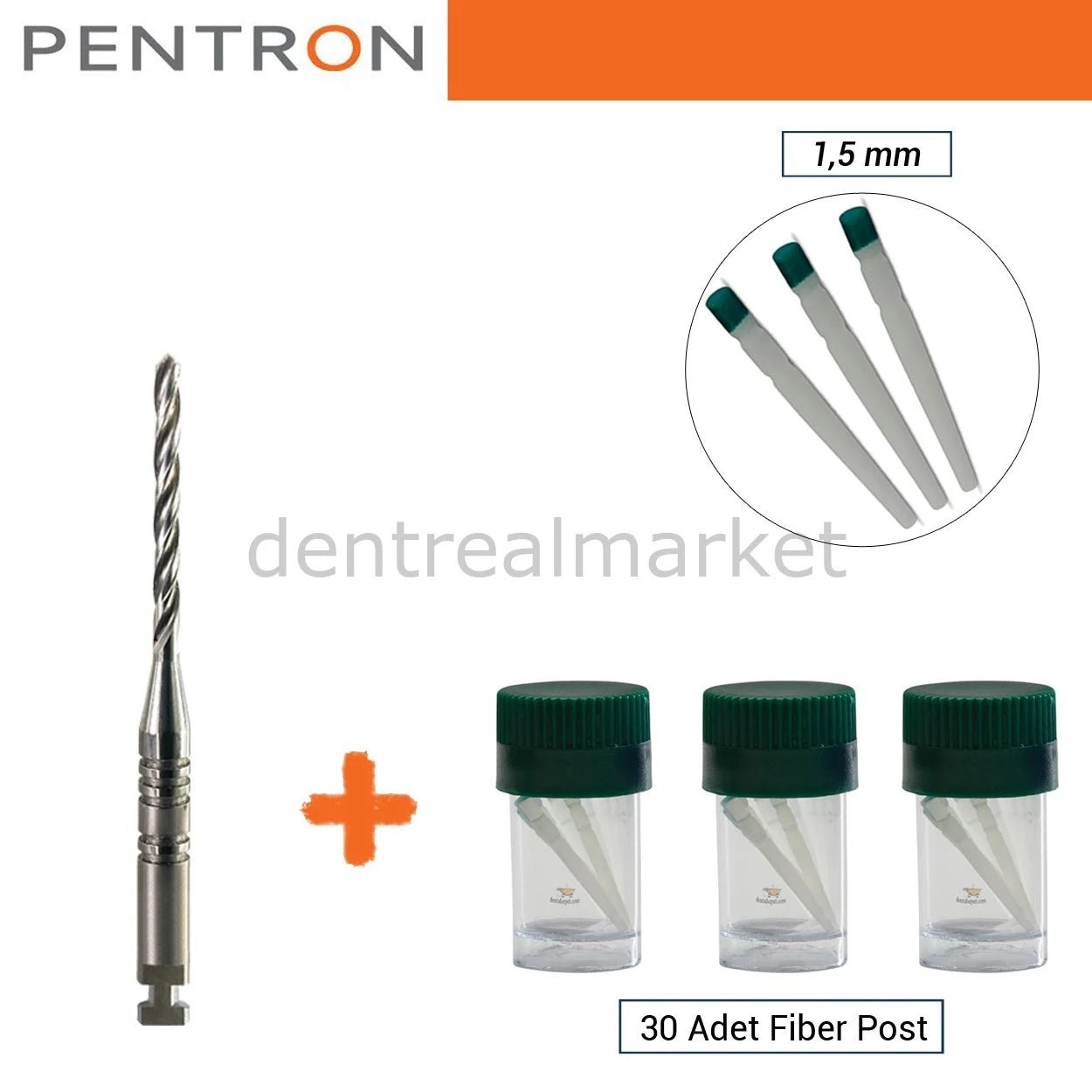 Pentron - FibreKleer 4X Tapared Radiopaque Fiber Post Big One Kit - Green