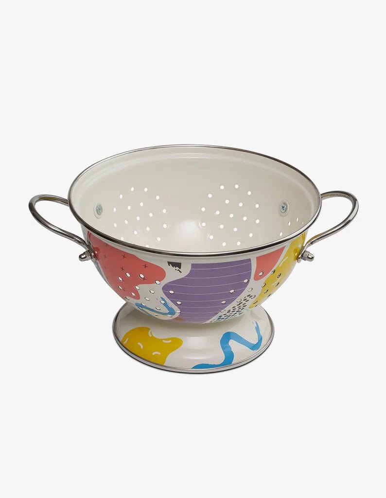 Kapka - Flashback Small Colander - Enamel Vintage Look Washable Colander / Kapka