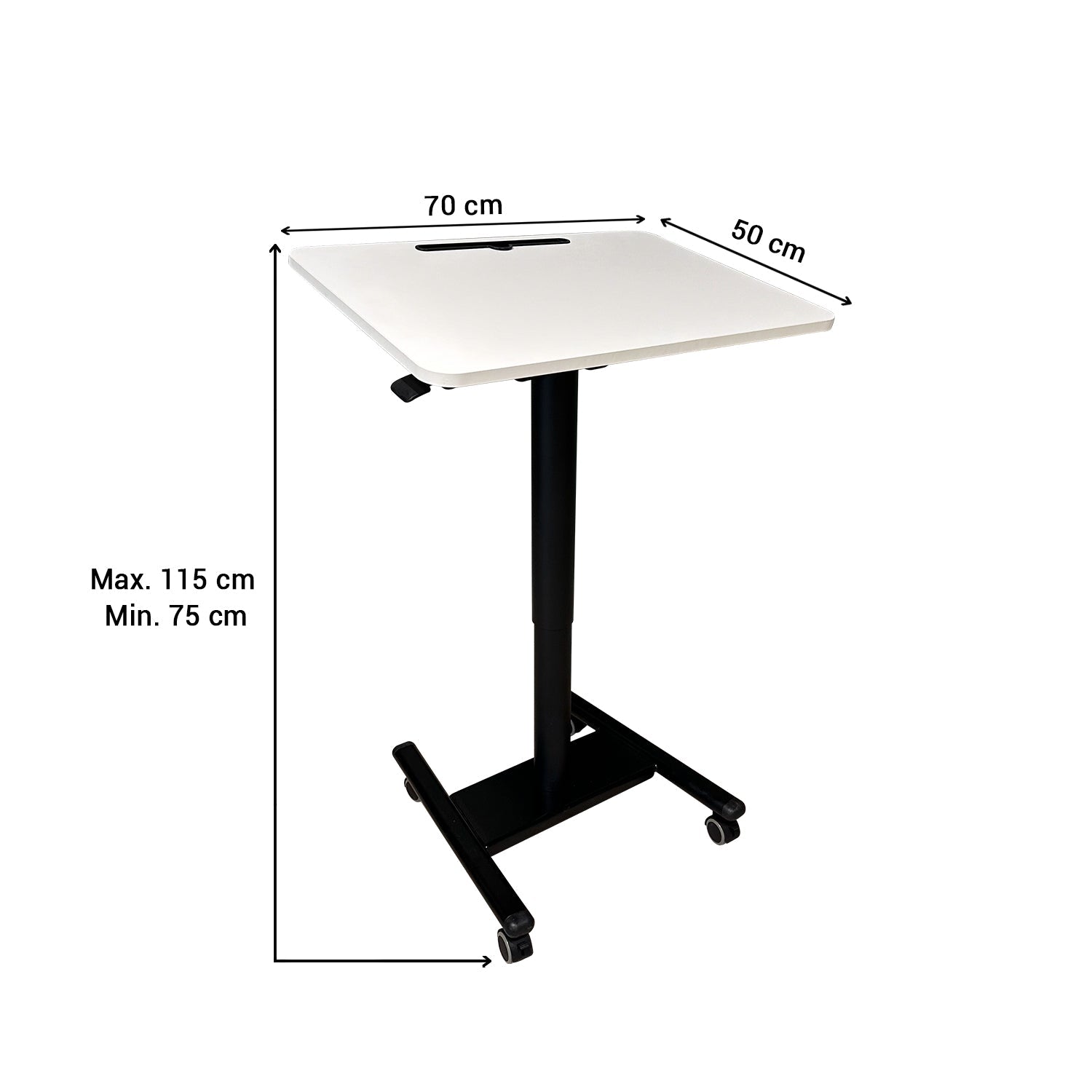 Dentreal - Movable Height Adjustable Mobile Laptop Cart - Trolley - Scanner Stand