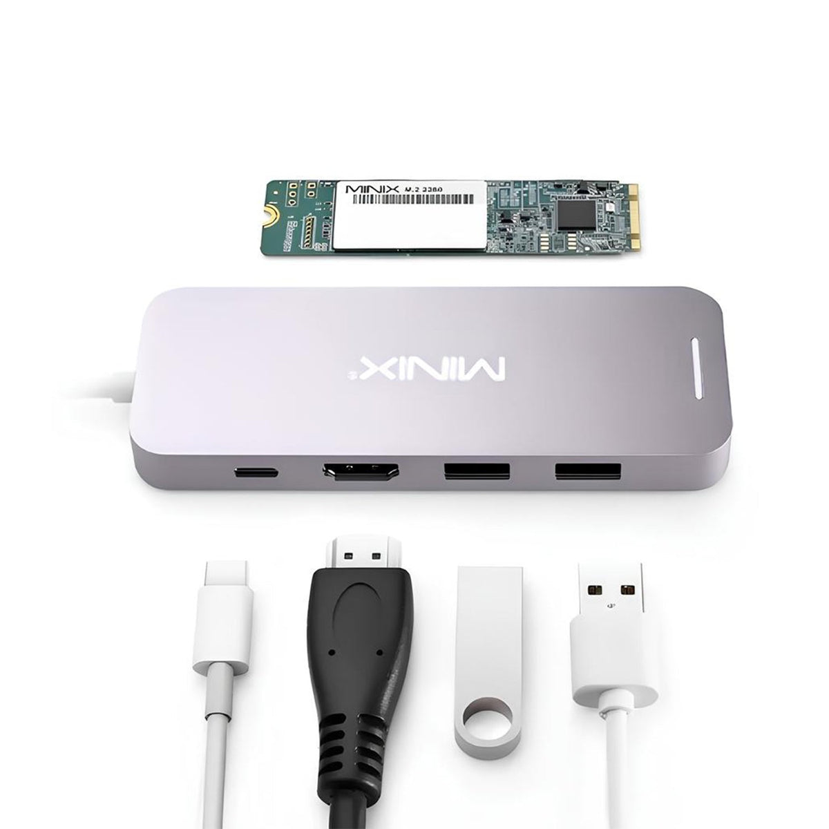 Minix - NEO S2 All - in - One Portable Storage - 240 Gb & USB - C Hdmi Hub