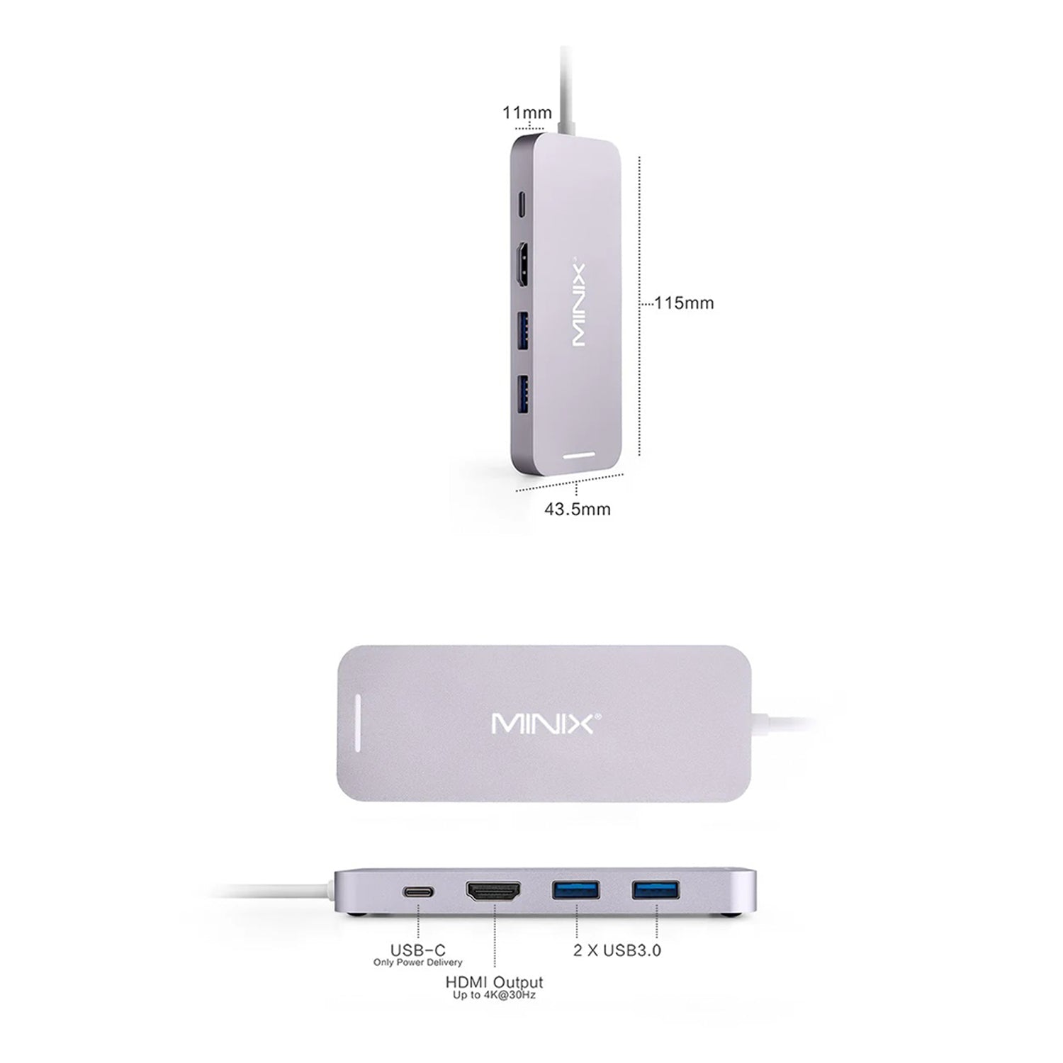 Minix - NEO S2 All - in - One Portable Storage - 240 Gb & USB - C Hdmi Hub