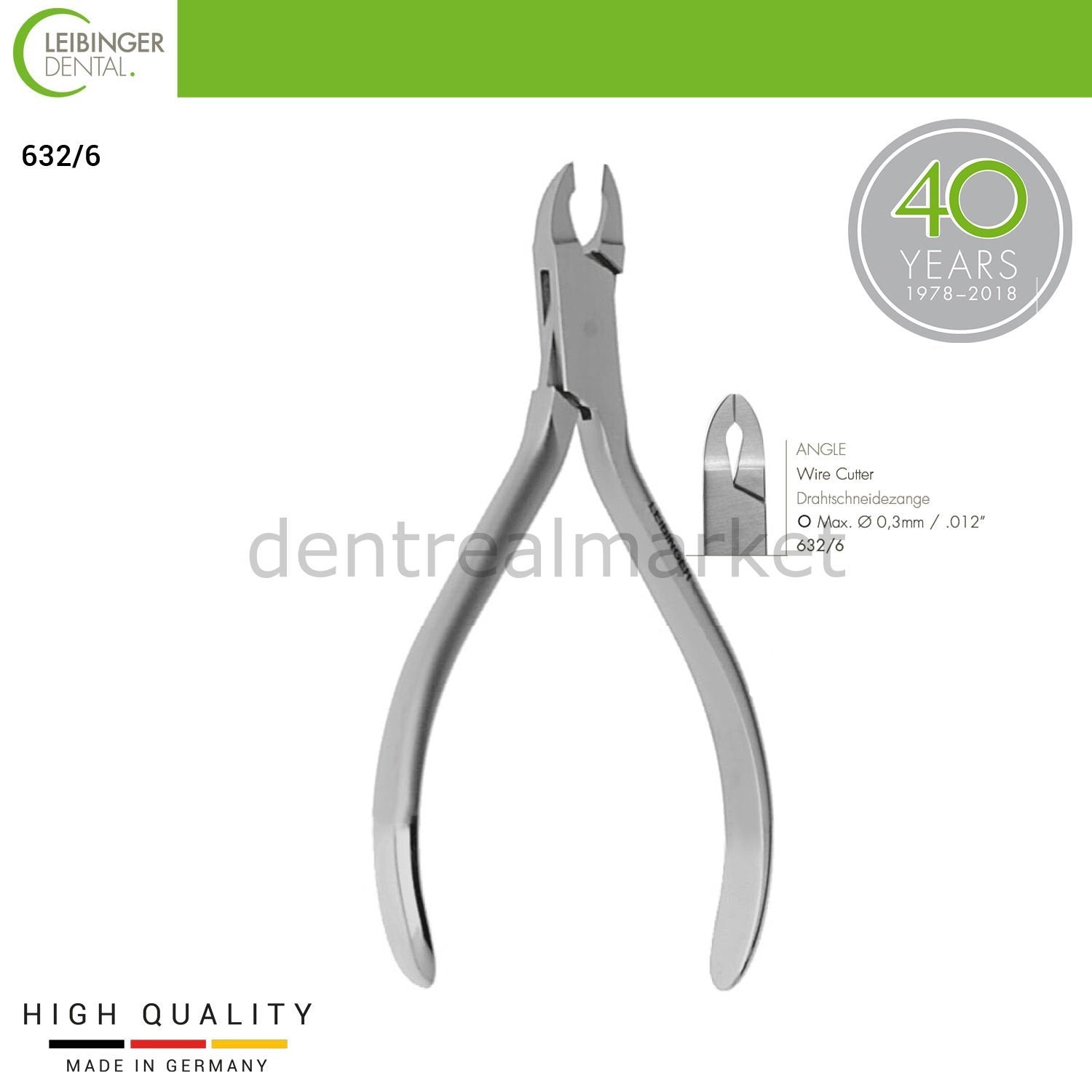 Leibinger - Orthodontic Angle Wire Cutter - Angle Wire Cutter - 130 mm