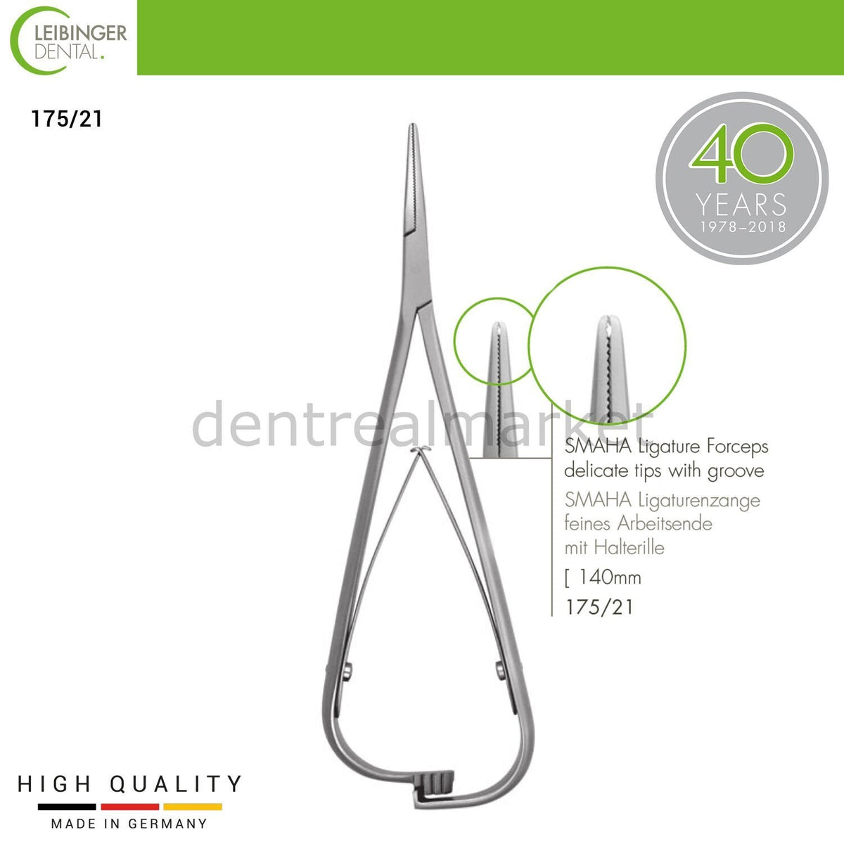 Leibinger - Orthodontic Smaha Ligature Forceps - Orthodontic Forceps - 140 mm