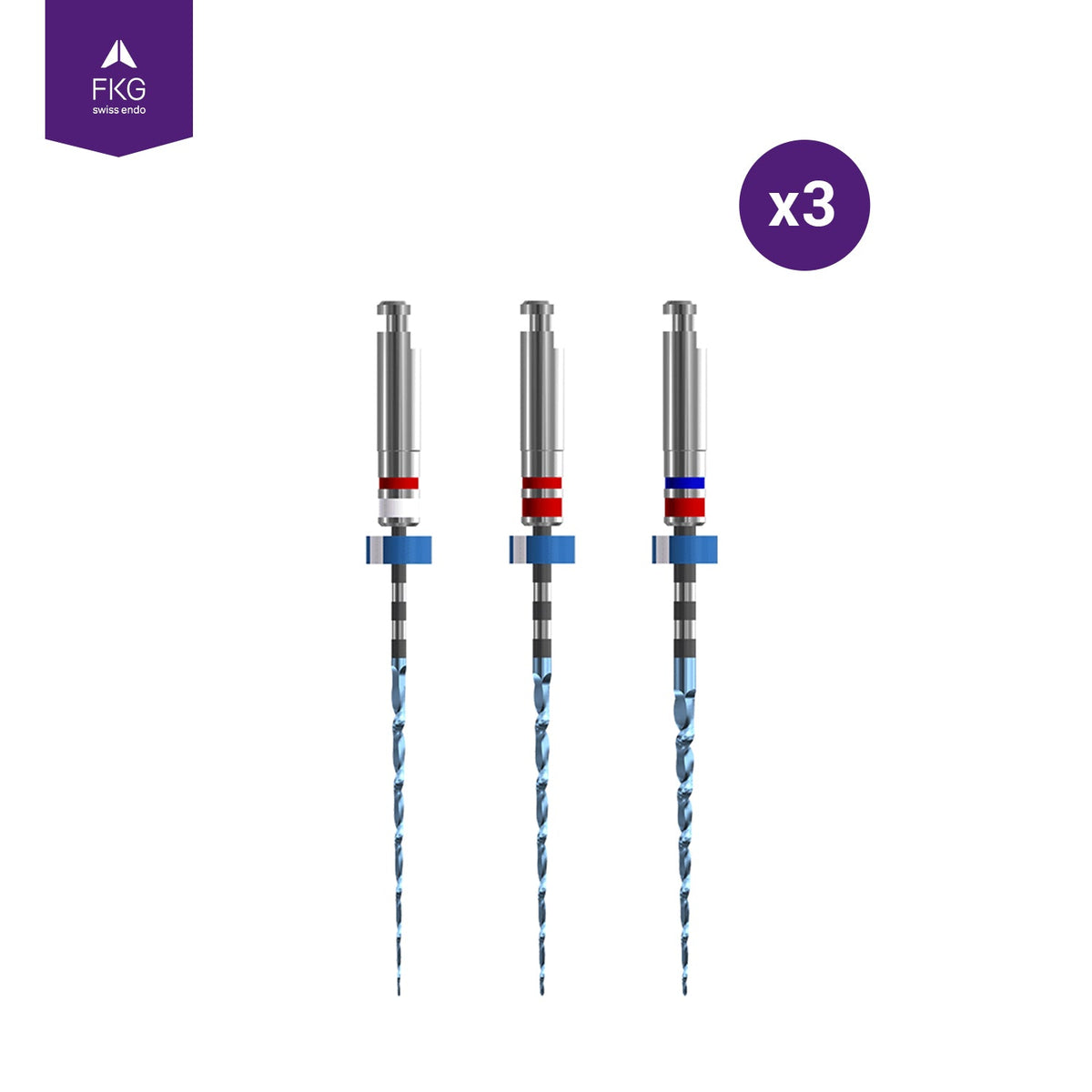 FKG Dental - Race Evo 6% Sequence Rotary Canal File - 3 - Piece Assortment