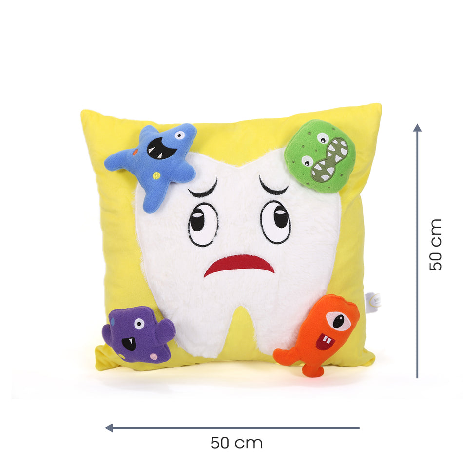 Yellow Microbes Pillow Tooth Brush Teaching Model