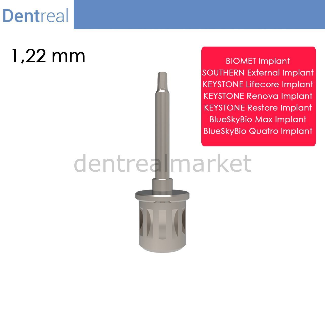 Dentreal - Screwdriver for Keystone Renova Implant - 1,22 mm Hex Driver