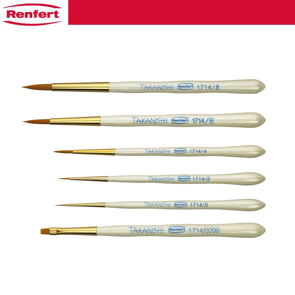 Renfert - Takanishi Synthetic Bristle Brush Refill 2 Pieces - Opaquer Brushes