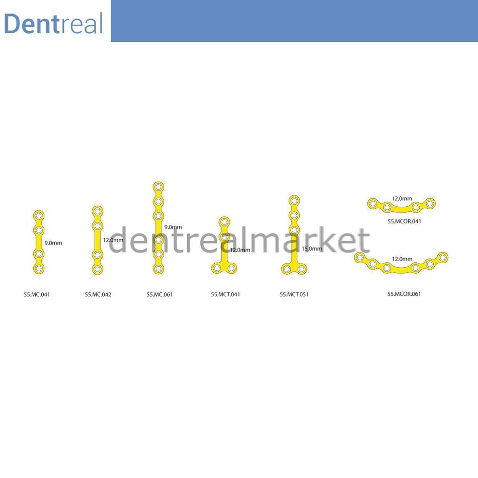 Dentreal - Titanium Maxillofacial Mini Plate Bone Plate 1 mm