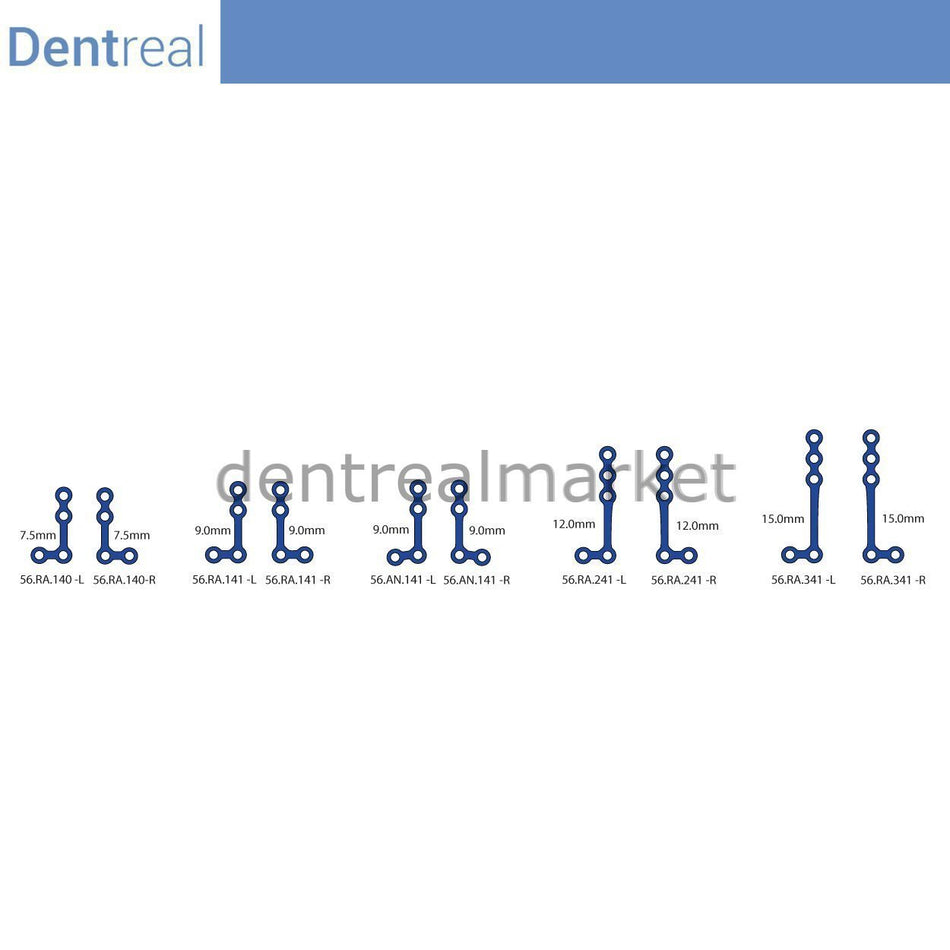 Dentreal - Titanium Maxillofacial Plate Micro Bone Plate 0.6 mm