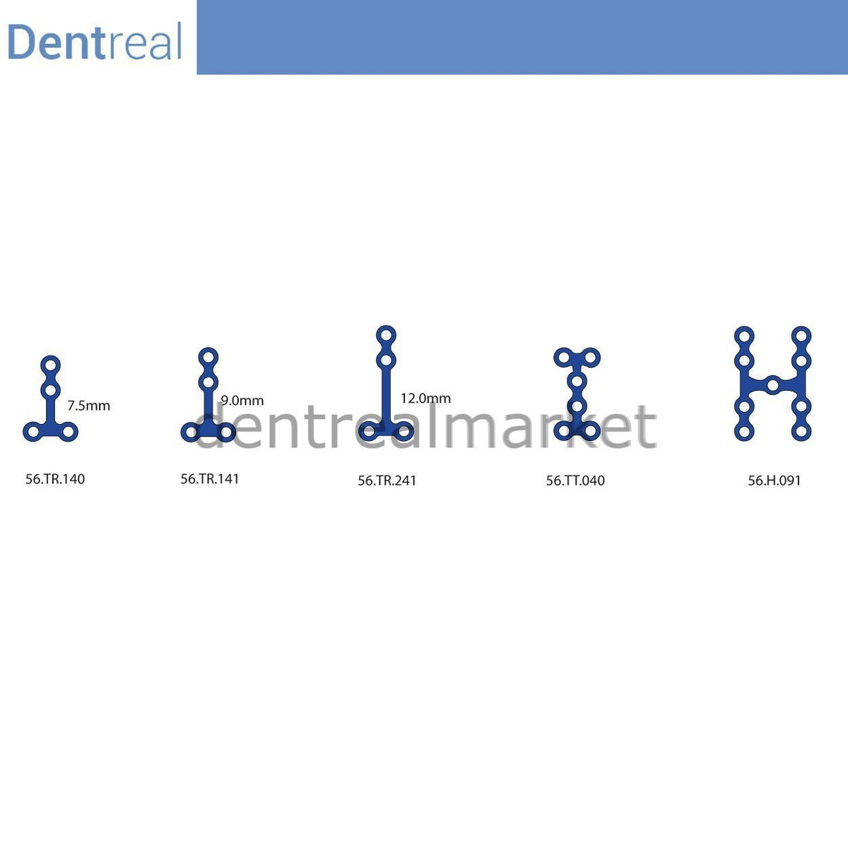 Dentreal - Titanium Maxillofacial Plate Micro Bone Plate 0.6 mm