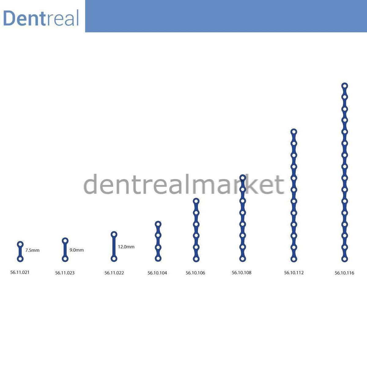 Dentreal - Titanium Maxillofacial Plate Micro Bone Plate 0.6 mm