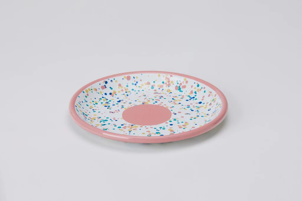 Kapka - Wonder Wheel Dessert Plate - Enamel Vintage Look Washable Dessert Plate / Kapka