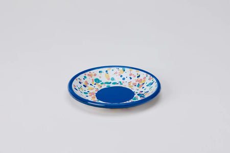 Kapka - Wonder Wheel Round Meze Plate - Enamel Vintage Look Washable Round Meze Plate / Kapka