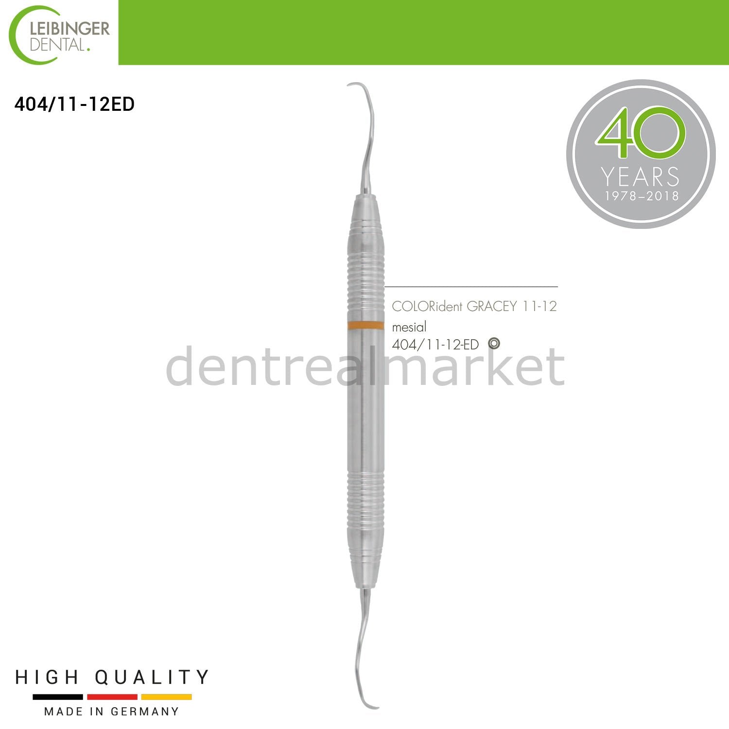 DentrealStore - Leibinger COLORident Gracey Curette 11-12 Mesial - Periodontal Curette