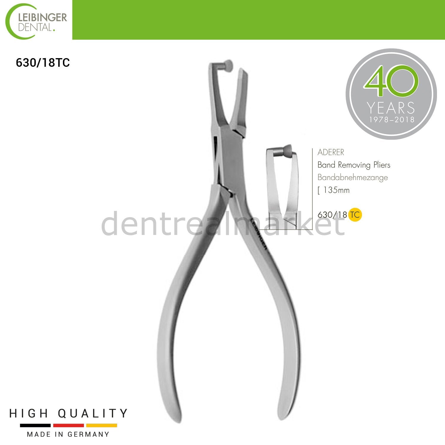 DentrealStore - Leibinger Aderer Band Removing Pliers - Tape Removal Pliers - 135 mm