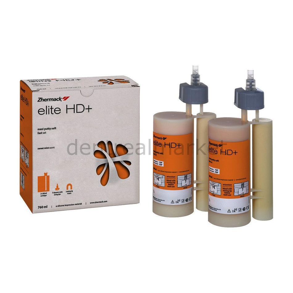 DentrealStore - Zhermack Elite HD+ Maxi Putty Soft Fast Set - Impression Material - 2*380 ml