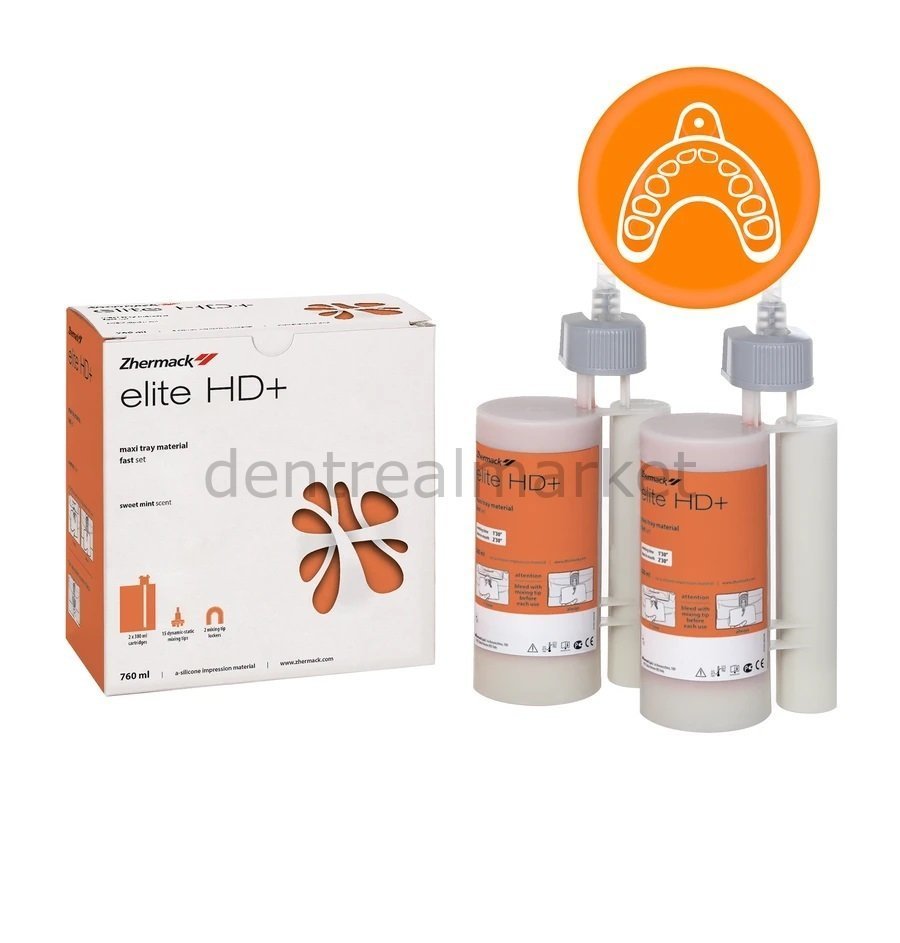 DentrealStore - Zhermack Elite HD+ Maxi Tray Fast Set - Impression Material - 2*380 ml