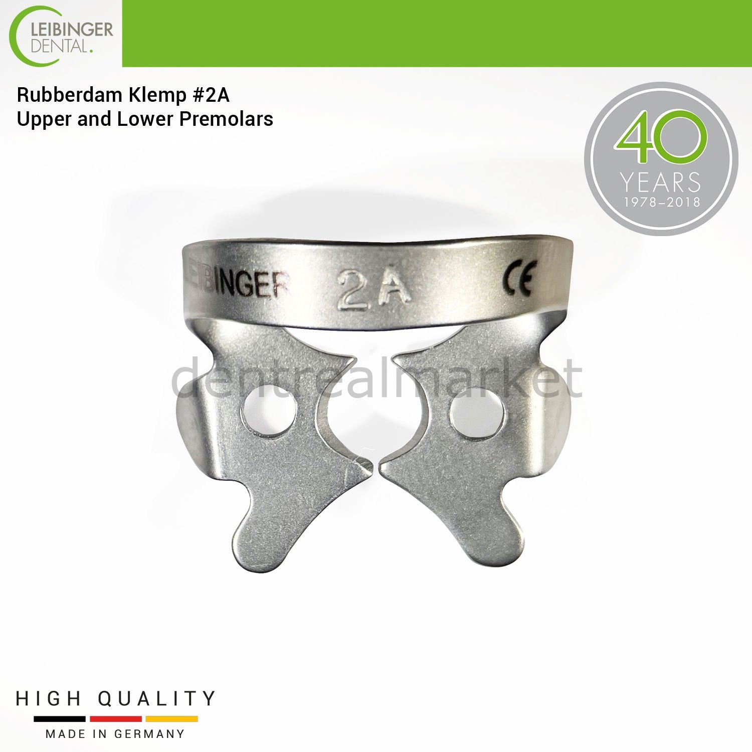 DentrealStore - Leibinger Rubberdam Klemp #2A - Upper and Lower Premolar