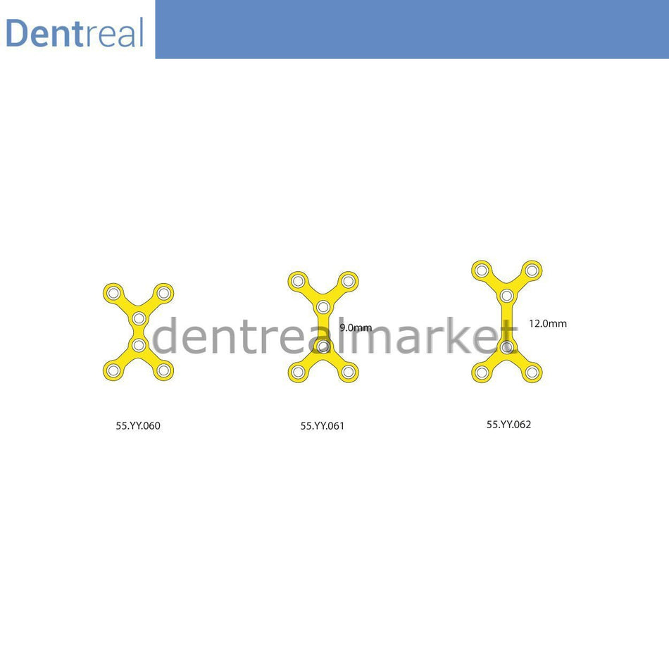 DentrealStore - Dentreal Titanium Maxillofacial Mini Plate Bone Plate 1 mm